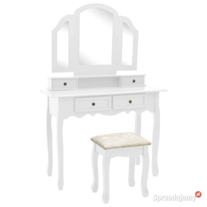 vidaXL Toaletka ze stołkiem biała 100x40x146 Warszawa sprzedam