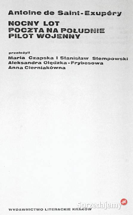 Nocny lot Poczta na Południe Pilot wojenny miękka Chełm