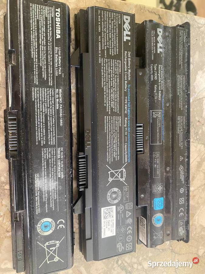Zestaw 3 Sztuk Baterii DellToshiba do Laptopów baterie Kielce