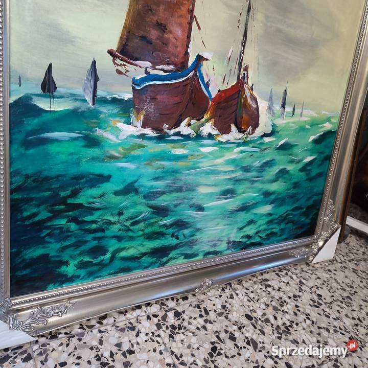 Duży obraz olejny marynistyka Kielce