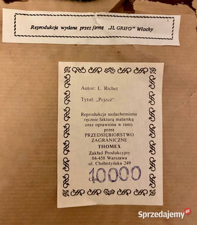 Reprodukcja Leon Richet Pejzaż 64x84 sprzedam