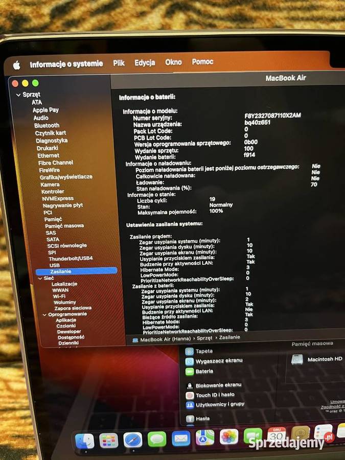 Macbook Air M2 8256 Apple mazowieckie Warszawa