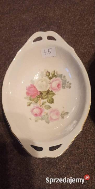 Porcelanowa miseczka paterka Owalna Z różami Na Gdańsk