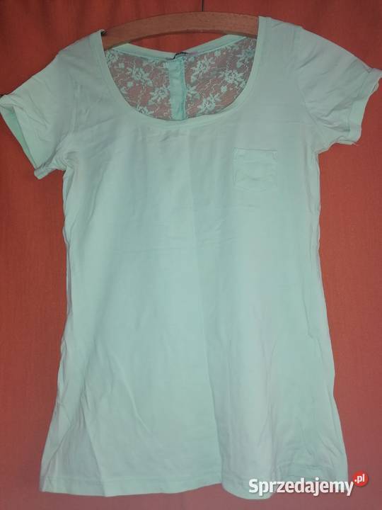 Bluzka z krótkim rękawempistacjowa z siateczką z Rozmiar 36(S)