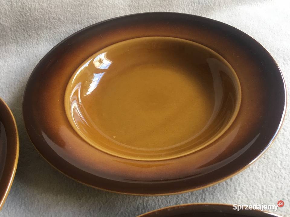 Stare talerze głębokie PRL ceramika kamionka Kołobrzeg sprzedam