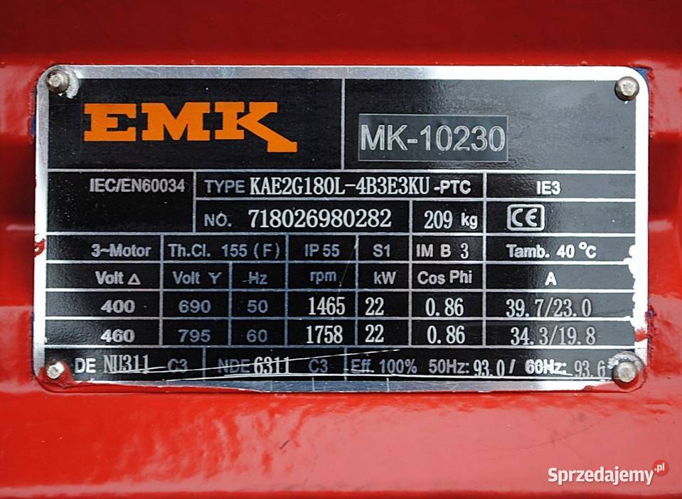 Silnik elektryczny 22kw 1465obrmin
