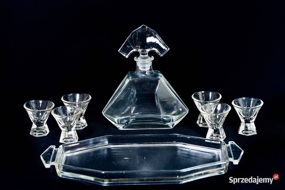 stary Zestaw do likieru alkoholu Stolzle Huta Warszawa