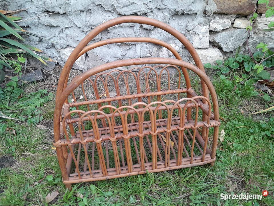 Gazetownik pleciony wiklina używany do śląskie Dąbrowa Górnicza