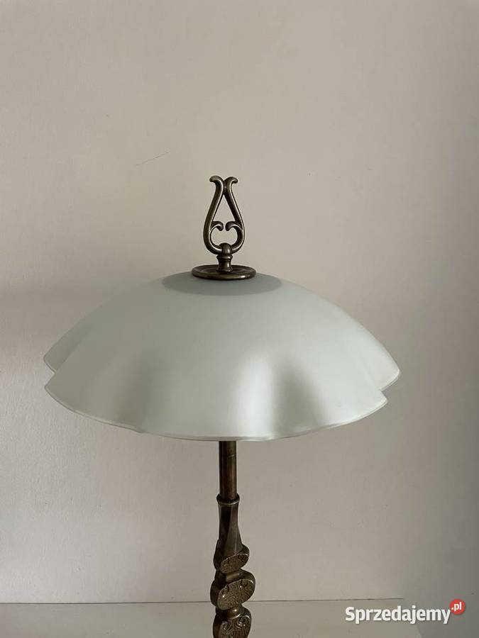 Stara lampa biurkowa stołowa mosiężna Łódź