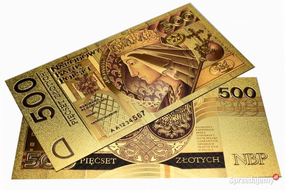 ZŁOTE BANKNOTY CERTYFIKAT Komplet 8 24 k Prezent Sosnowiec