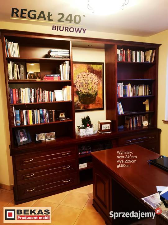Duży Regał Witryna Biblioteczka 240 Orzech Mikołów
