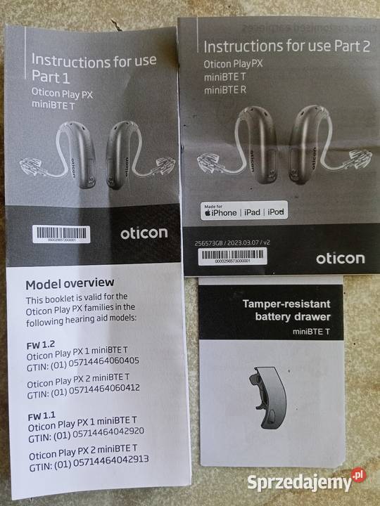 Aparat sluchowy Oticon PX2 MINIBTE zachodniopomorskie Bezrzecze sprzedam