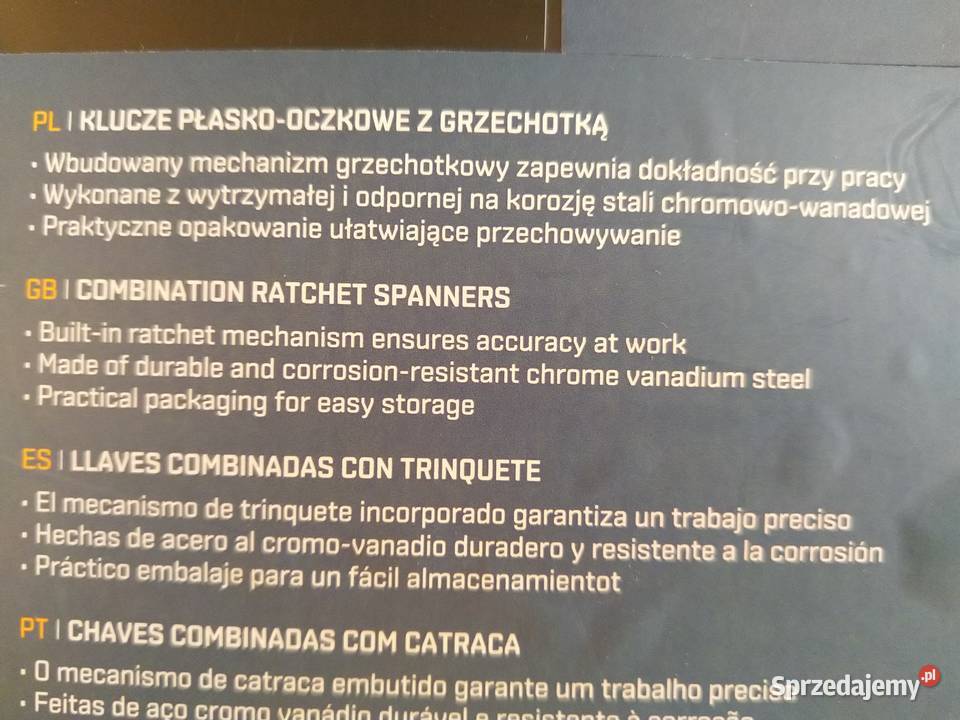 NAJTANIEJ Klucze Płasko Oczkowe z Grzechotką 8el Zabrze sprzedam