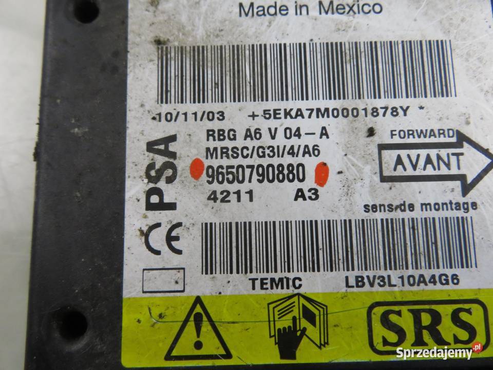 MODUŁ AIRBAG CITROEN C2 9650790880 sprzedam