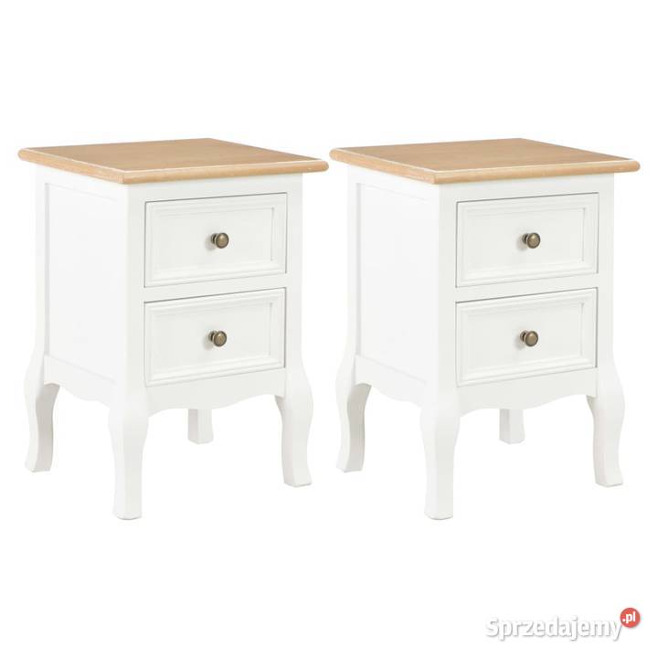 vidaXL Szafki nocne 2 białe 35x30x49 MDF