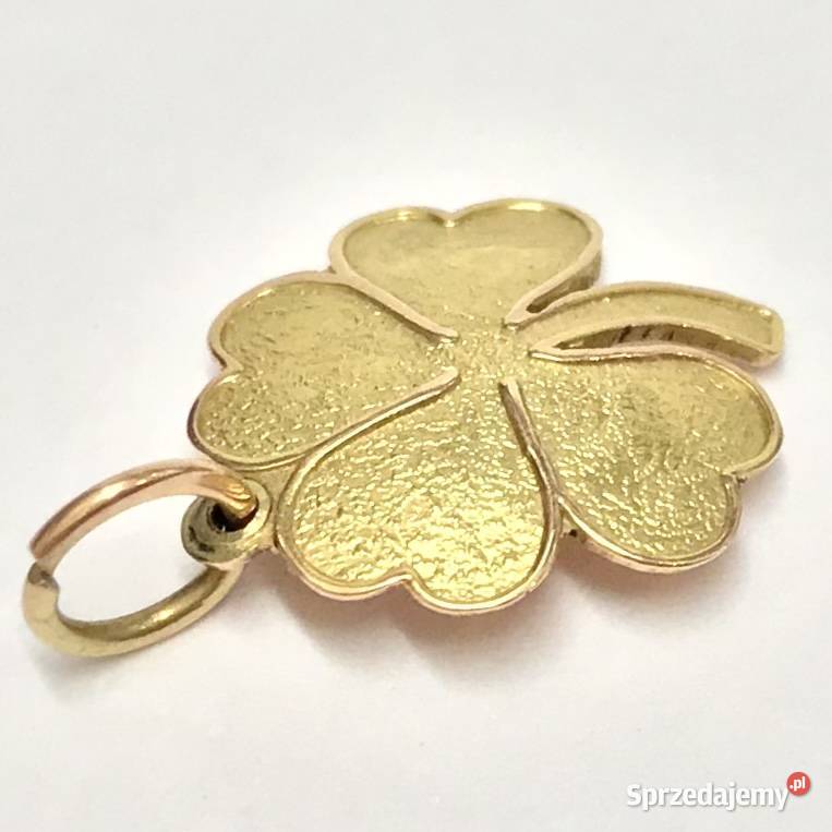 Złoty Wisiorek 585 14K cudowna CZTEROLISTNA złoto Wisiorki mazowieckie Warszawa