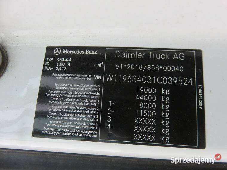 MERCEDESBENZ ACTROS 2021 1280900 ccm 510 Warszawa