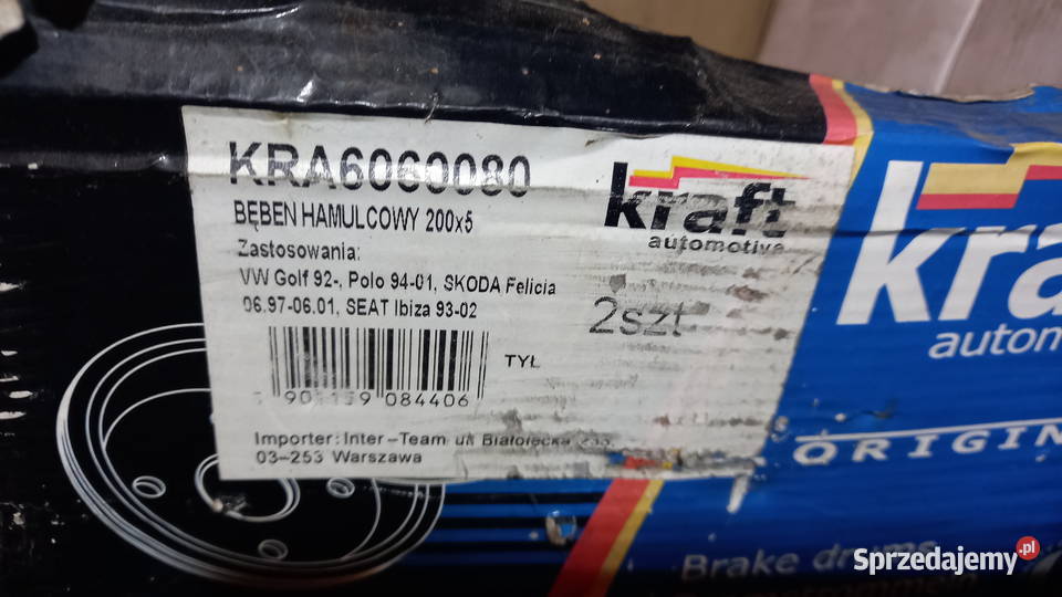 Tylne bębny Kraft Skoda felicia seat Ibiza VW osobowe Motoryzacja Jaworzno