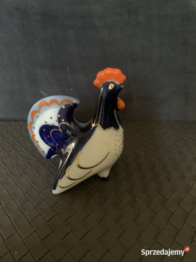 Porcelanowa figurka koguta Przyprawnik Łomonosow mazowieckie