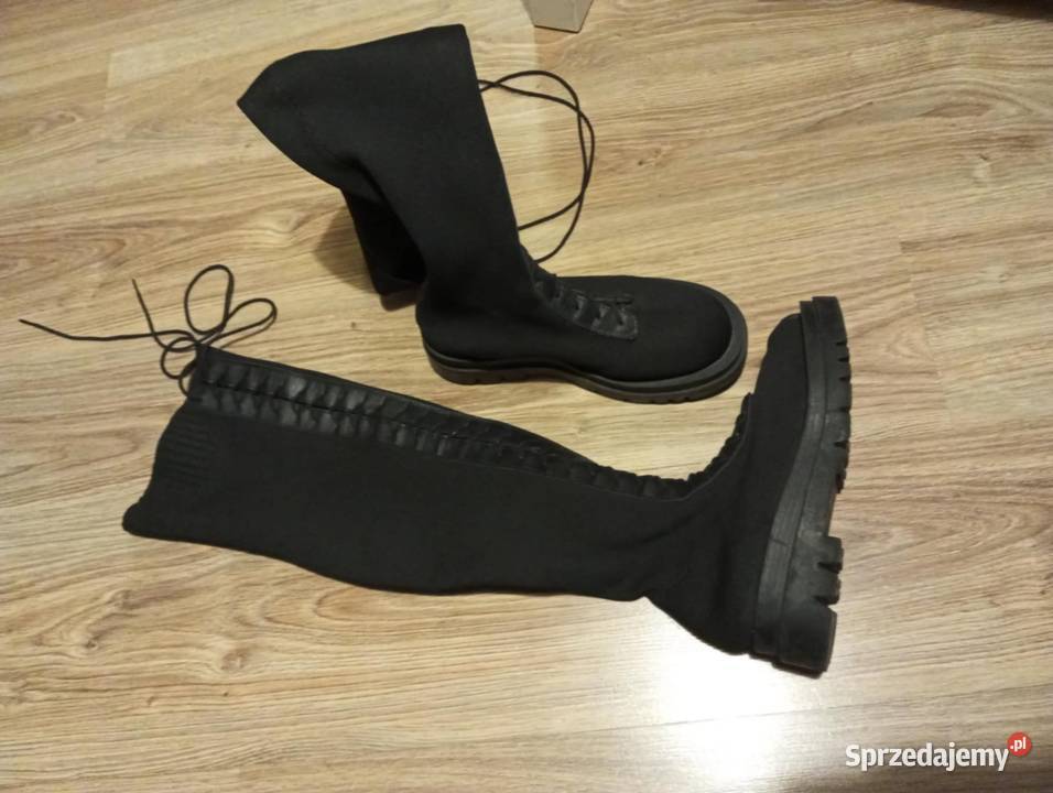 Świetne wysokie buty przejściowe wiosenne kolano Kraków sprzedam