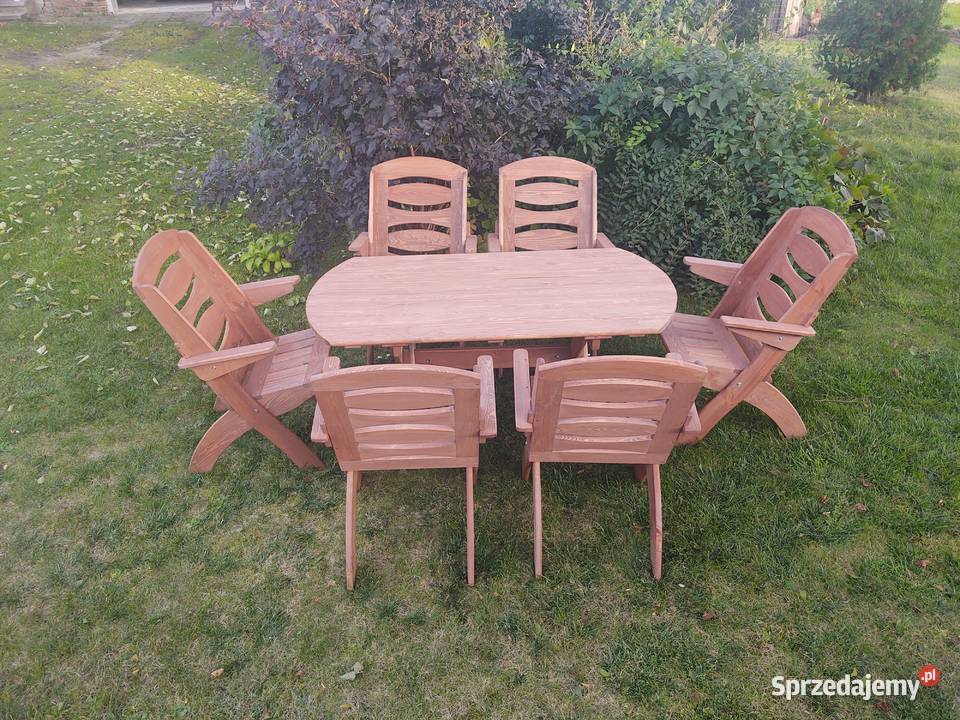 Meble ogrodowe drewniane składane meble tarasowe śląskie Kalety