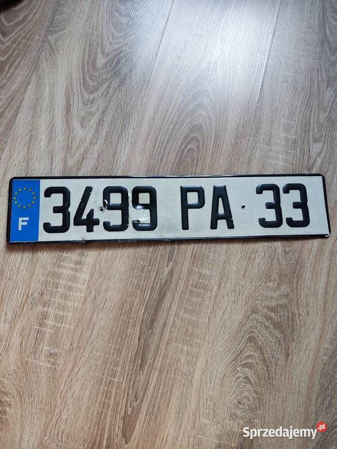 Tablica rejestracyjna Francja Głuchołazy