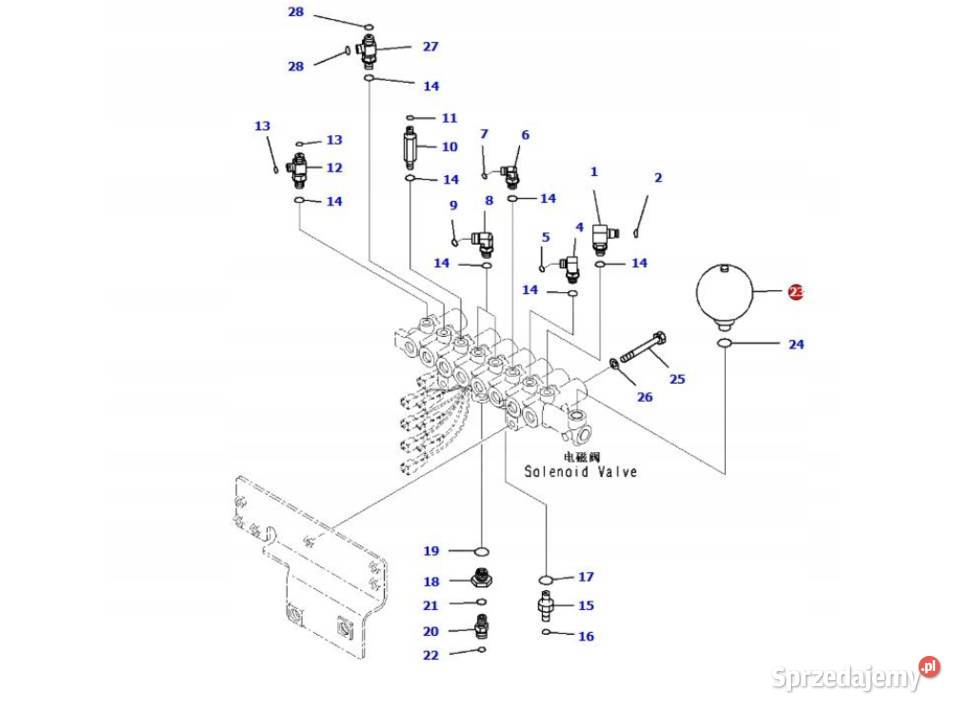Akumulator hydrauliczny OEM 22U6021331 KOMATSU Gądki