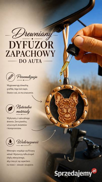 Drewniany Dyfuzor Zapachowy do Auta Wielorazowy Radom