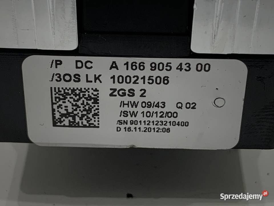 PRZEŁĄCZNIK SZYB MERCEDES W176 A1669054300 1218 osobowe podkarpackie