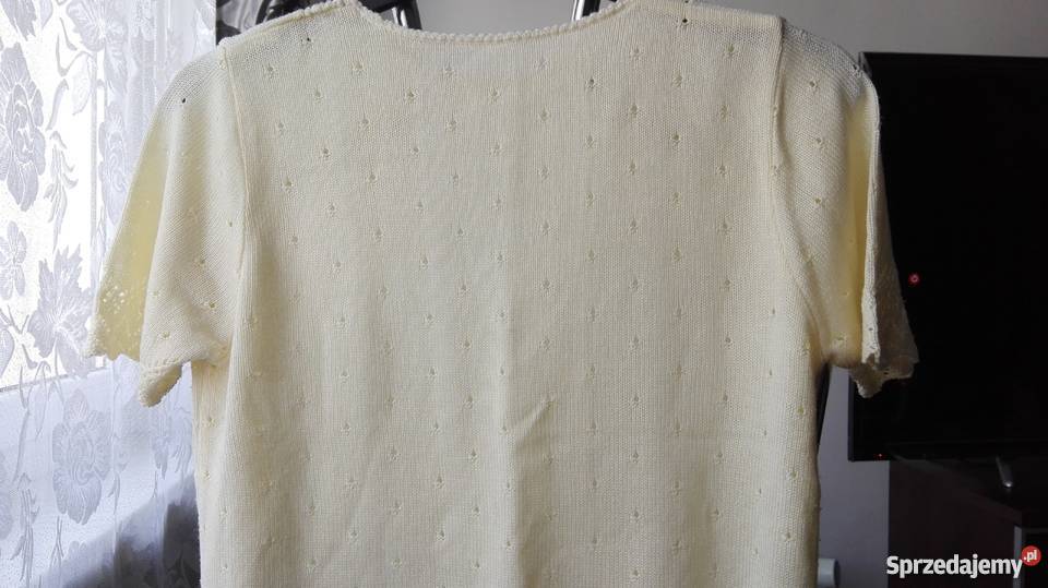 MARKS SPENCERAŻUROWA BLUZKA ECRU R 42XL Rozmiar 42(XL) Bluzki i koszule Łódź