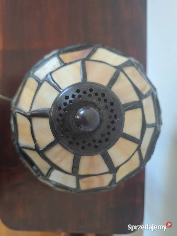Lampa witrażowa stojąca nocna biurkowa styl Gdańsk