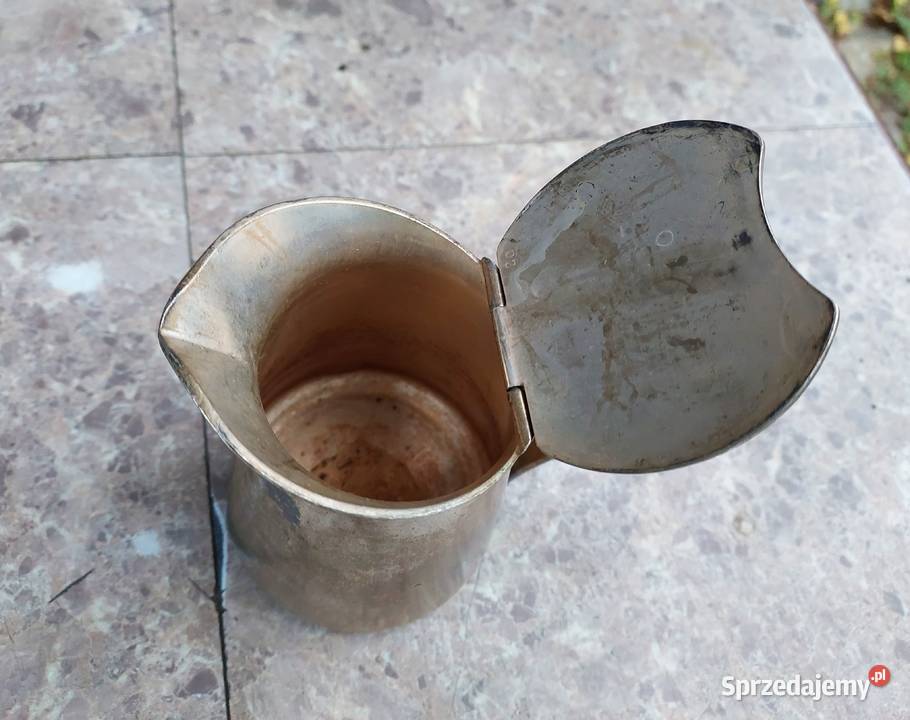 Stary mlecznik plater posrebrzany dzbanek imbryk pomorskie Tczew
