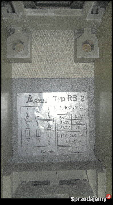 Rozłącznik bezpiecznikowy RB2 Apena Ie 400A sprzedam