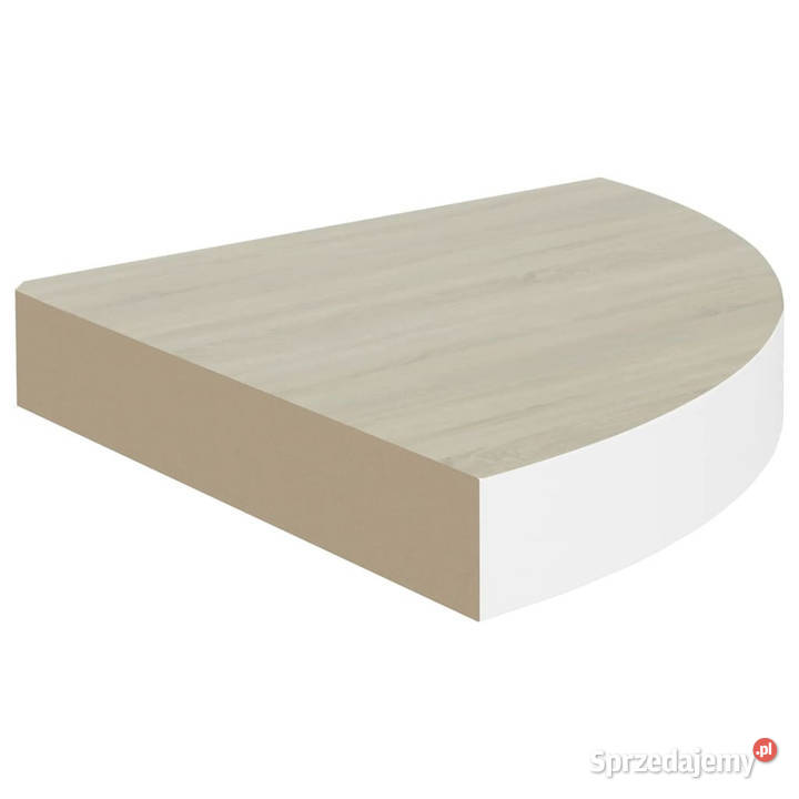 Narożne półki ścienne 2 dąb i biel 35x35x38 MDF mazowieckie
