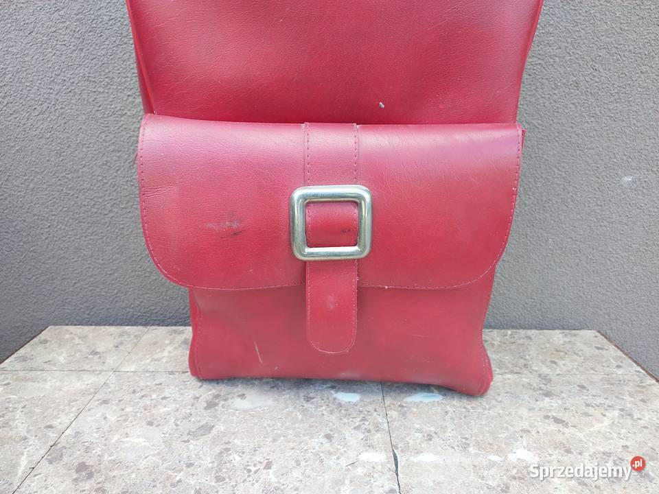 6 Stara torba duża czerwona PRL dekoracja pomorskie Tczew