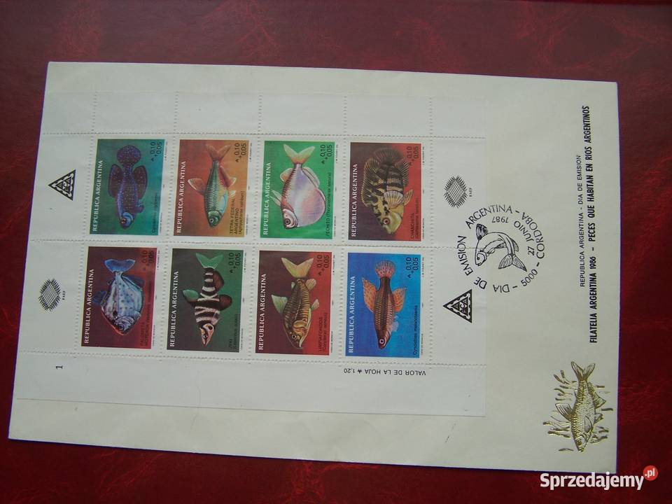 Argentyna 1987 FDC Fauna Ryby Tychy