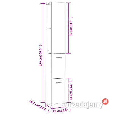 vidaXL Szafka łazienkowa czarna 25x265x170 Warszawa