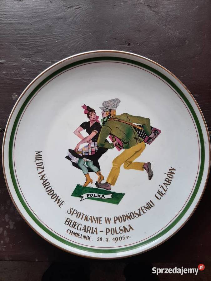 Talerz Spotkanie PolskaBułgaria 1965 r Warszawa sprzedam