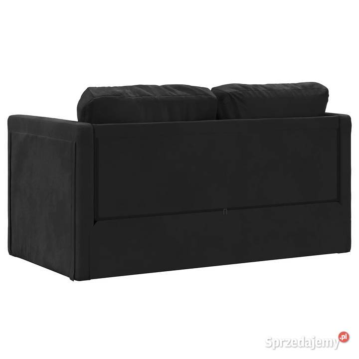 Sofa podłogowa 2w1 czarna 122x204x55 aksamit sprzedam