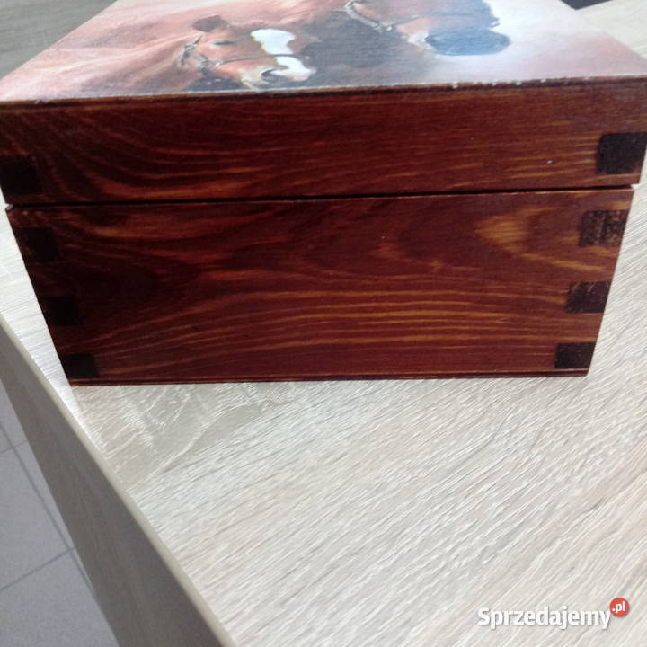 Szkatułka decoupage z końmi Gotowa ręki Bochnia