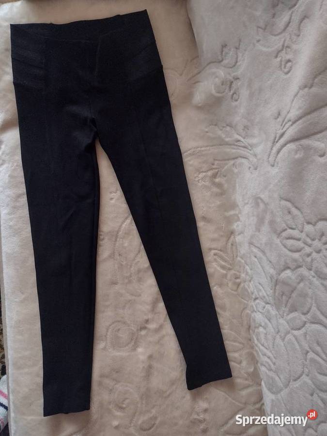 38M ZARA Czarne legginsy dopasowane spodnie Długie