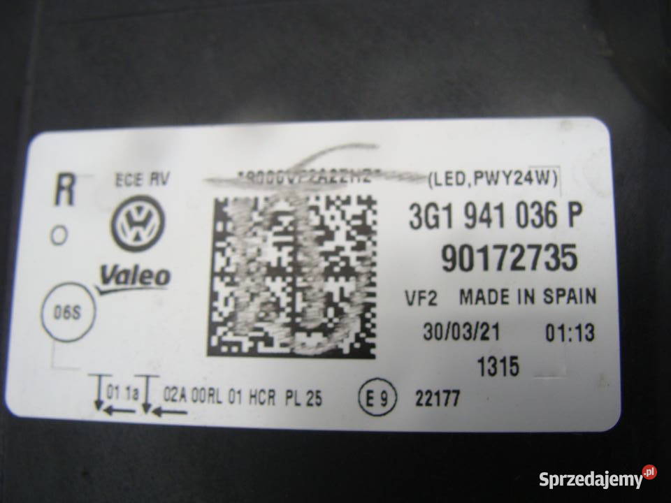 VW PASSAT B8 LAMPA PRZÓD PRAWA FULL LED osobowe Goleniów sprzedam