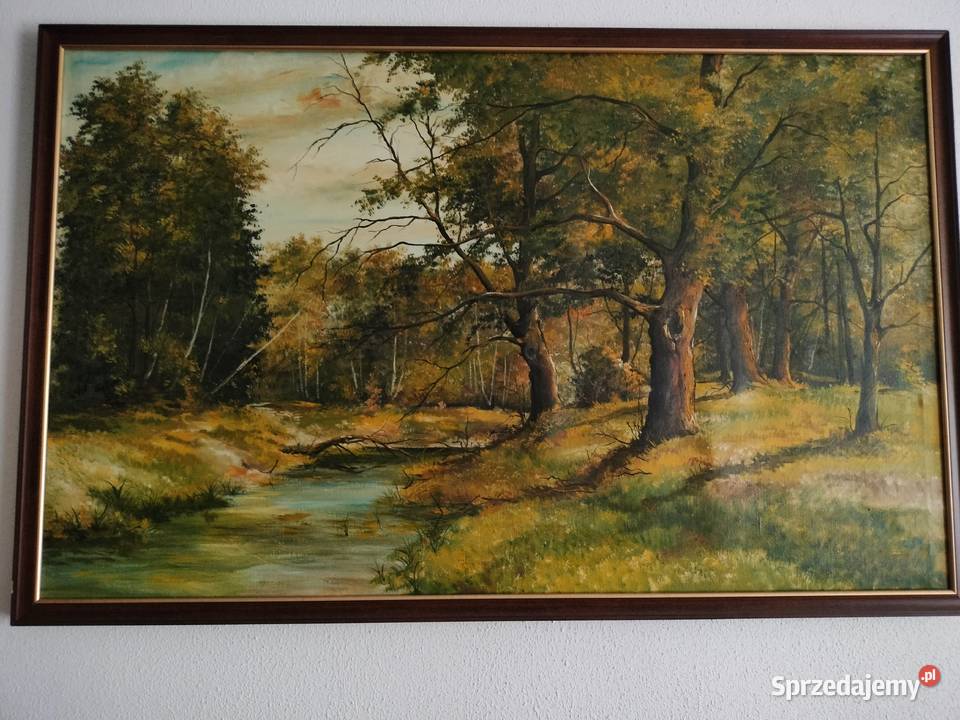 Obraz ręcznie malowany 140x90 Warszawa