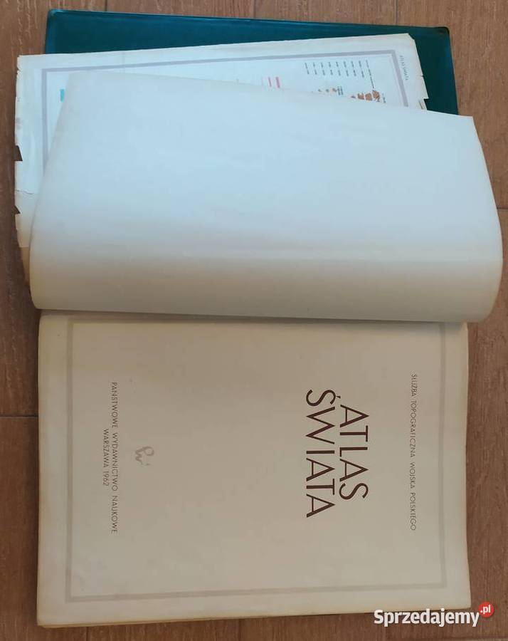 Stary polski Atlas Świata z 1962 roku Zielona Góra
