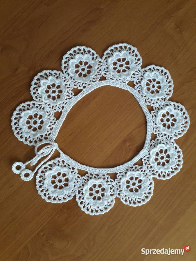 Kołnierzyk koronkowy biały rękodzieło warmińsko-mazurskie Nidzica