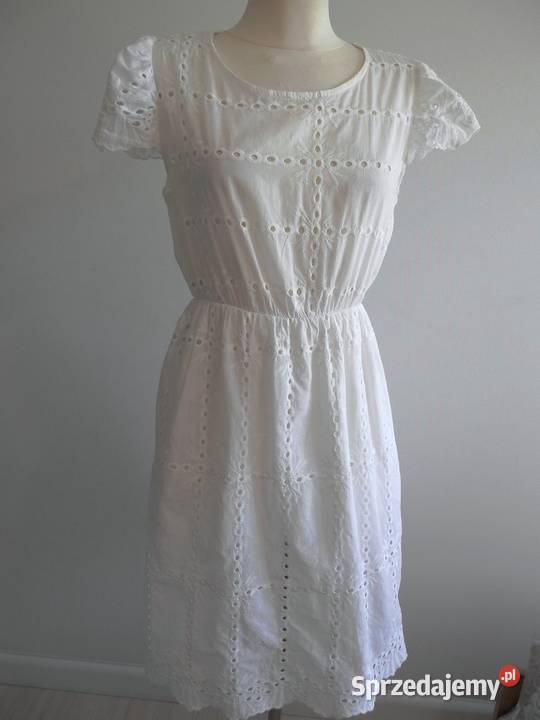 Sukienka Ażurowa w stylu Boho Bawełniana Biała Moda i Styl sprzedam