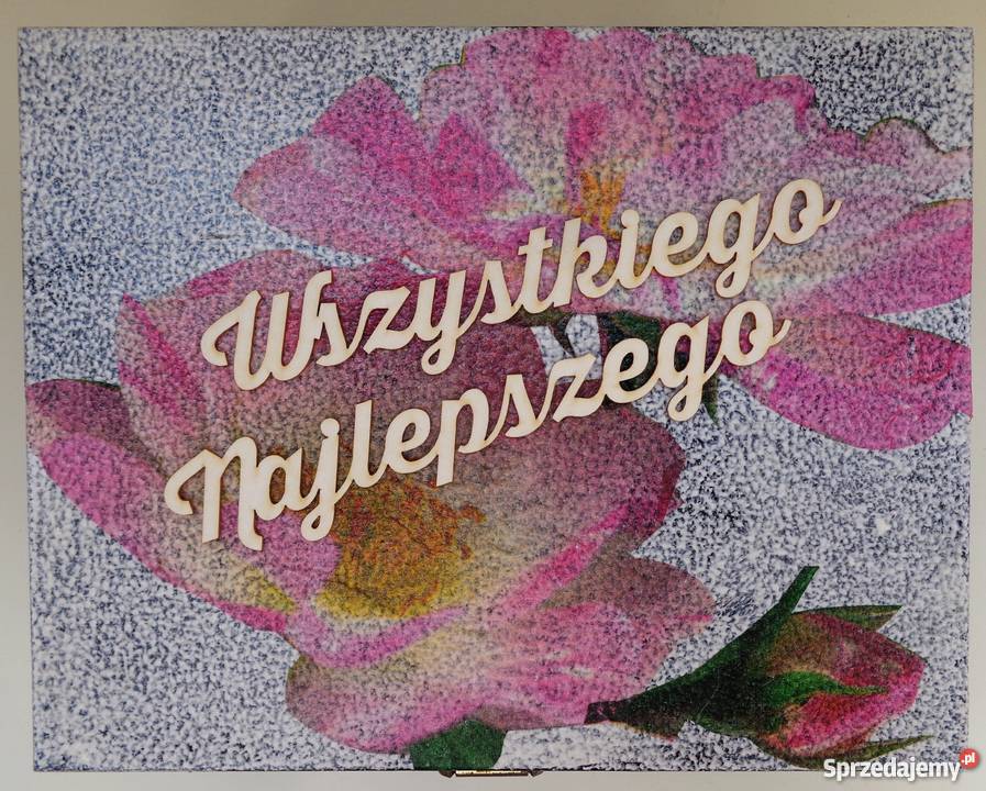 KWIAT JABŁONI Drewniana ozdobna skrzyneczka na Warszawa