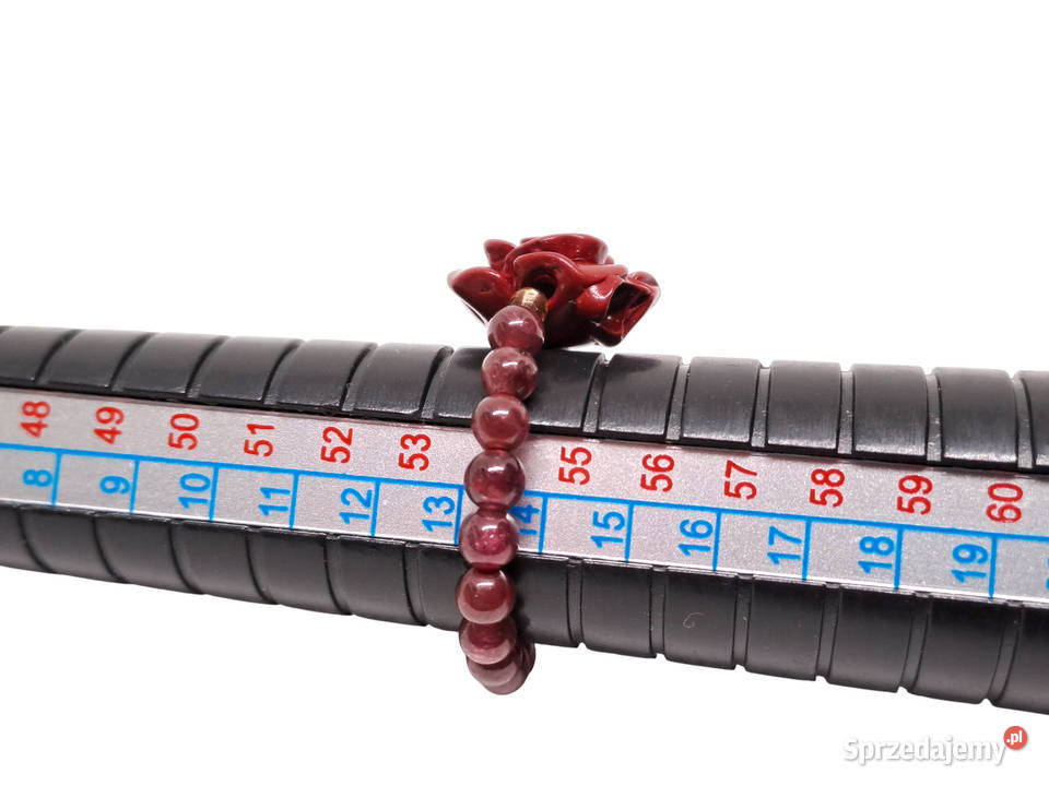 Pierścionek z różą i kulkami granatu GRANAT 510 Warszawa