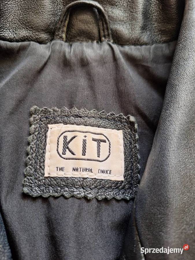 Piękny czarny skórzany czarny płaszcz skóra Kurtki i płaszcze Kraków