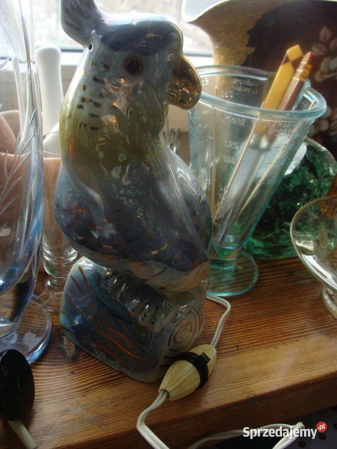 ceramiczna lampa vintage papuga Wrocław